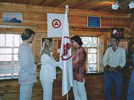 Presentation of the Banner of Piece to the Siberian Roerich Society
